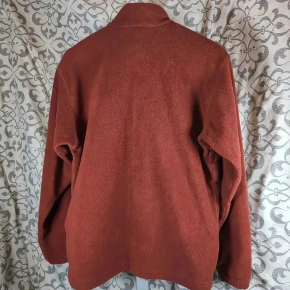 Medium COLUMBIA Unisex Hemlock Ridge Pullover Brick Red Fleece pullover WU6176 - Picture 4 of 8